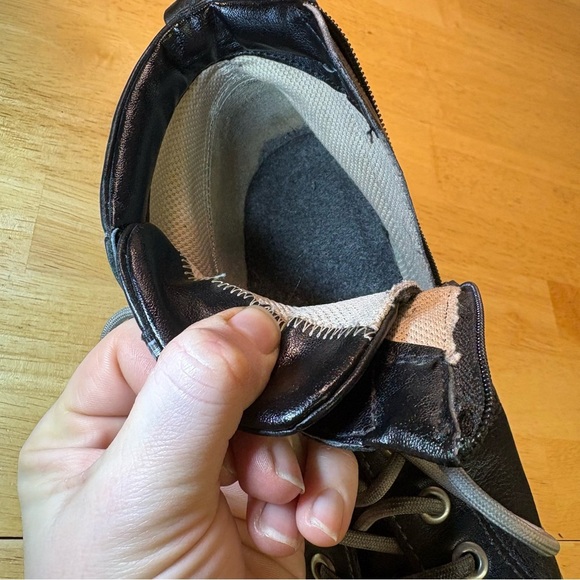 ECCO Soft Black Leather Lace Up Side Zip Ankle Hi-Top Men's Shoes EU 39 Buckle - Picture 8 of 8